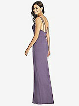 Rear View Thumbnail - Lavender Keyhole Neck Mermaid Dress with Front Slit