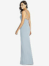 Rear View Thumbnail - Mist Keyhole Neck Mermaid Dress with Front Slit