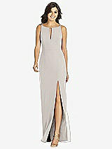 Front View Thumbnail - Oyster Keyhole Neck Mermaid Dress with Front Slit