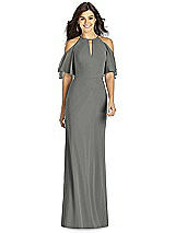 Front View Thumbnail - Charcoal Gray Thread Bridesmaid Style Dakota