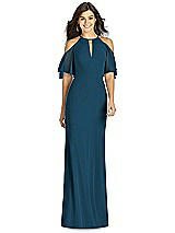 Front View Thumbnail - Atlantic Blue Thread Bridesmaid Style Dakota