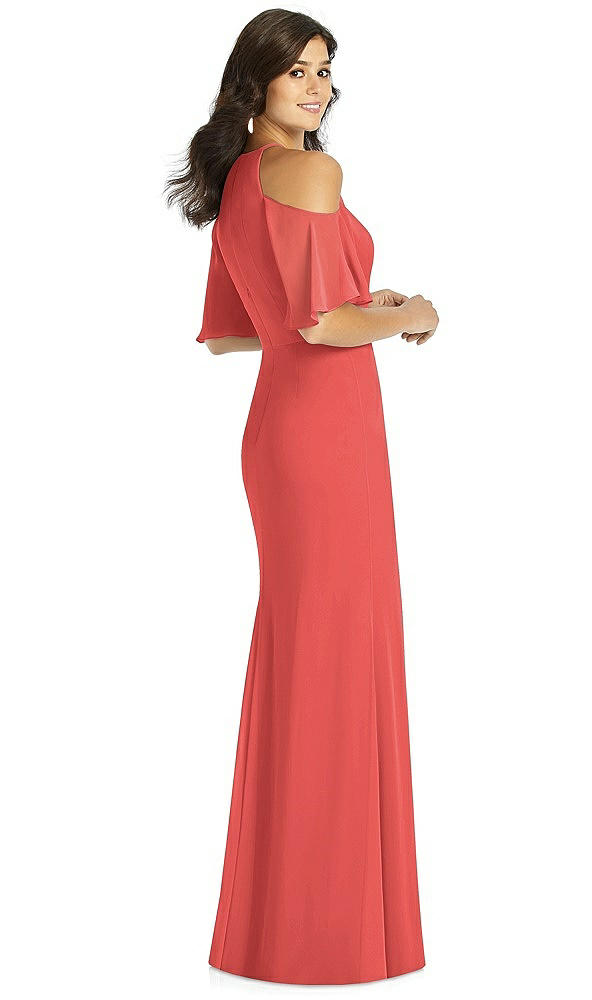 Back View - Perfect Coral Thread Bridesmaid Style Dakota