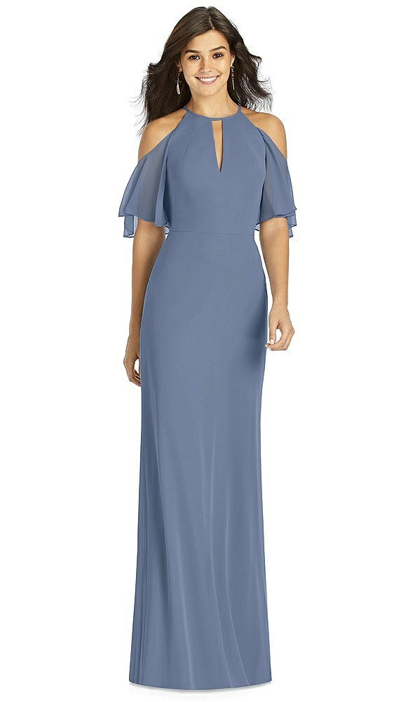 Front View - Larkspur Blue Thread Bridesmaid Style Dakota