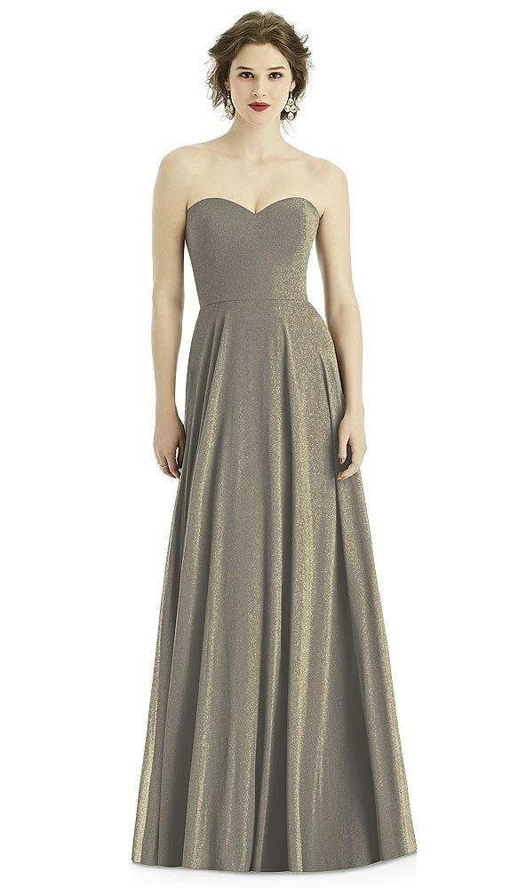 Front View - Mocha Gold After Six Shimmer Bridesmaid Dress 1504LS