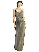 Front View Thumbnail - Mocha Gold After Six Shimmer Bridesmaid Dress 1505LS