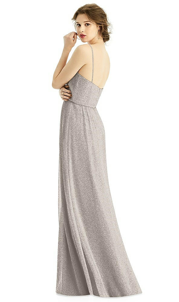 Back View - Taupe Silver After Six Shimmer Bridesmaid Dress 1506LS