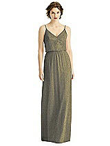 Front View Thumbnail - Mocha Gold After Six Shimmer Bridesmaid Dress 1506LS