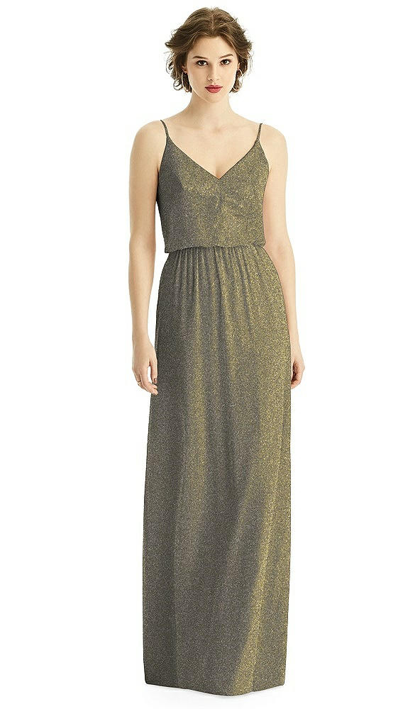 Front View - Mocha Gold After Six Shimmer Bridesmaid Dress 1506LS