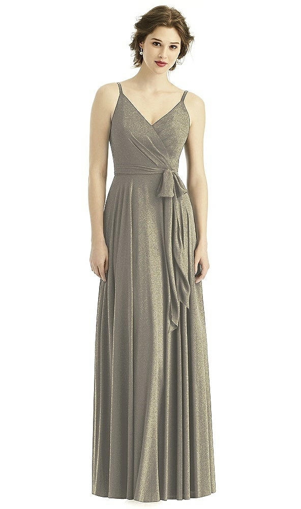Front View - Mocha Gold After Six Shimmer Bridesmaid Dress 1511LS