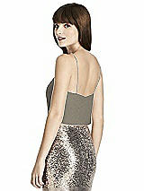 Rear View Thumbnail - Mocha Gold After Six Shimmer Bridesmaid Top T1507LS