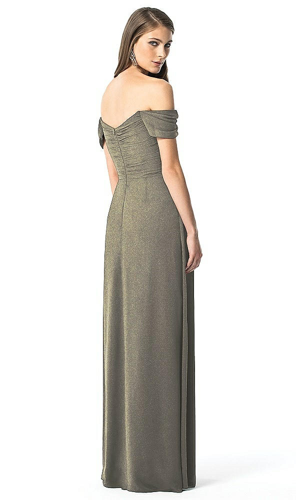 Back View - Mocha Gold Dessy Shimmer Bridesmaid Dress 2844LS