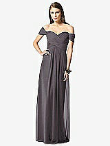 Front View Thumbnail - Stormy Silver Dessy Shimmer Bridesmaid Dress 2844LS