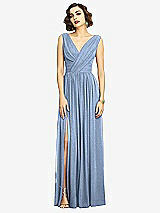 Alt View 1 Thumbnail - Cloudy Silver Dessy Shimmer Bridesmaid Dress 2894LS