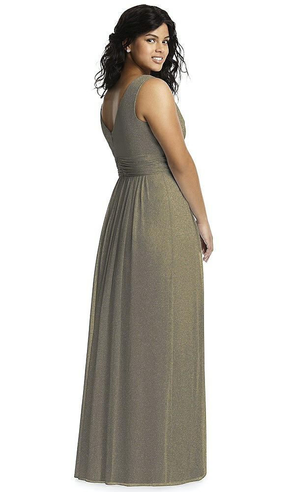 Back View - Mocha Gold Dessy Shimmer Bridesmaid Dress 2894LS