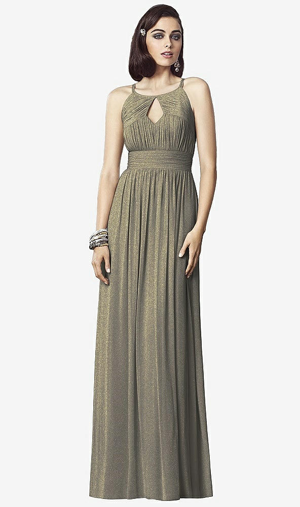 Front View - Mocha Gold Dessy Shimmer Bridesmaid Dress 2906LS
