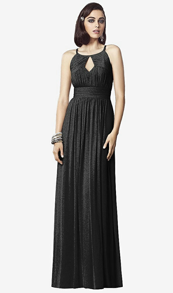 Front View - Black Silver Dessy Shimmer Bridesmaid Dress 2906LS