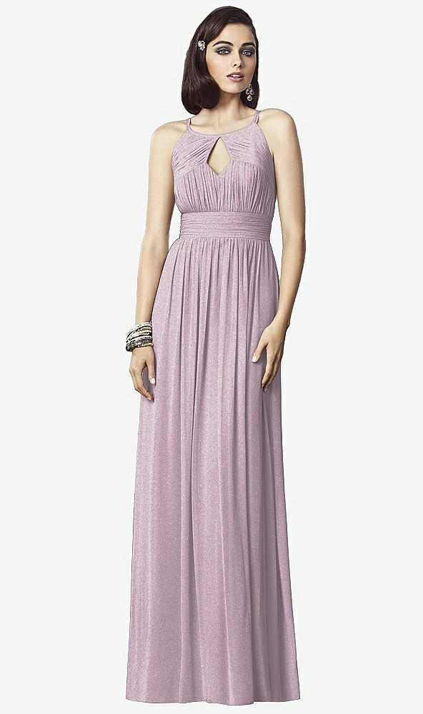 Front View - Suede Rose Silver Dessy Shimmer Bridesmaid Dress 2906LS