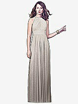 Front View Thumbnail - Taupe Silver Dessy Shimmer Bridesmaid Dress 2918LS