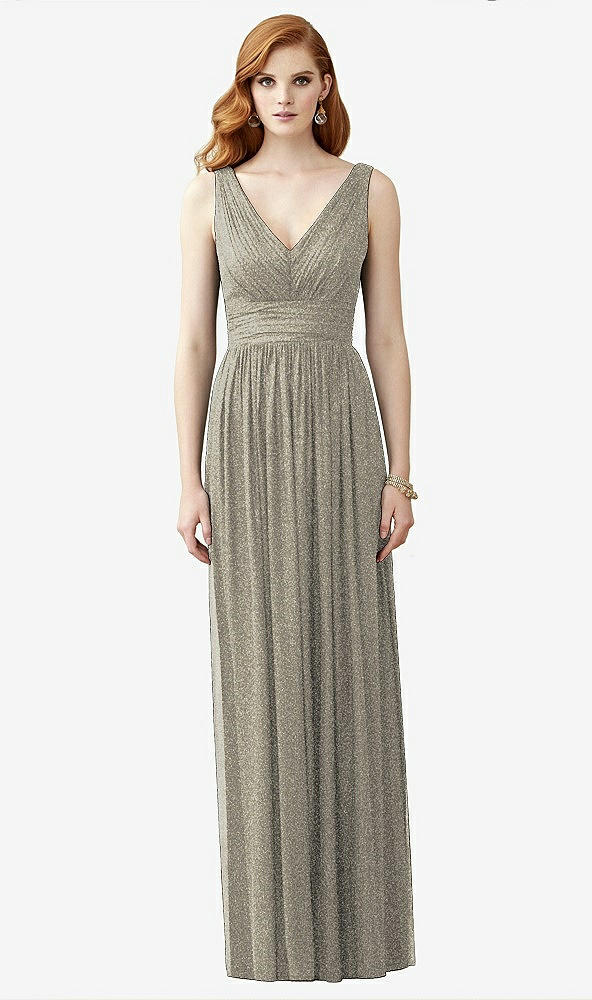 Front View - Mocha Gold Dessy Shimmer Bridesmaid Dress 2955LS