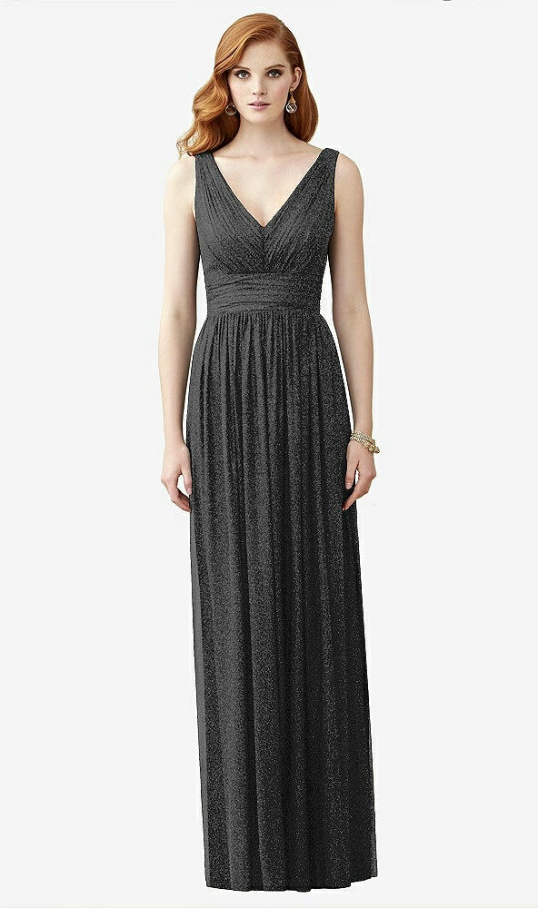 Front View - Black Silver Dessy Shimmer Bridesmaid Dress 2955LS