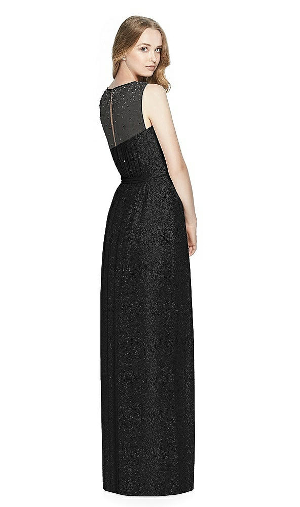 Back View - Black Silver Dessy Shimmer Bridesmaid Dress 3025LS