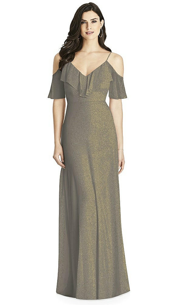 Front View - Mocha Gold Dessy Shimmer Bridesmaid Dress 3020LS