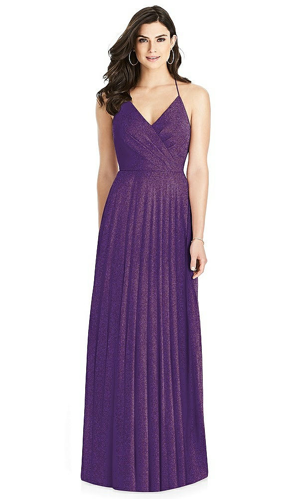 Back View - Majestic Gold Dessy Shimmer Bridesmaid Dress 3021LS