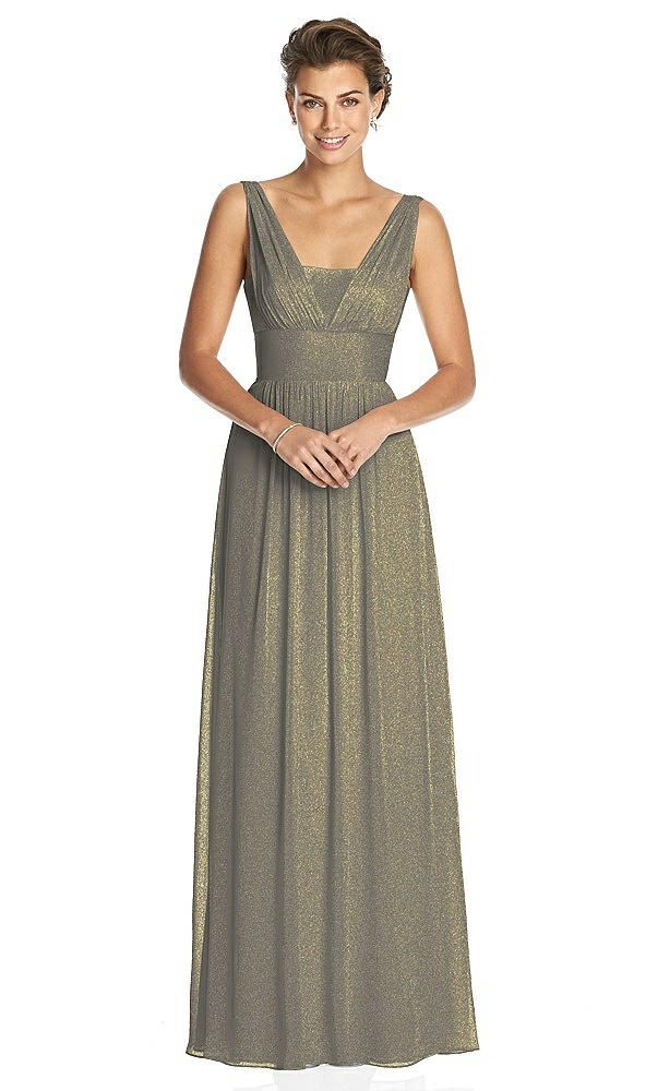 Front View - Mocha Gold Dessy Shimmer Bridesmaid Dress 3026LS
