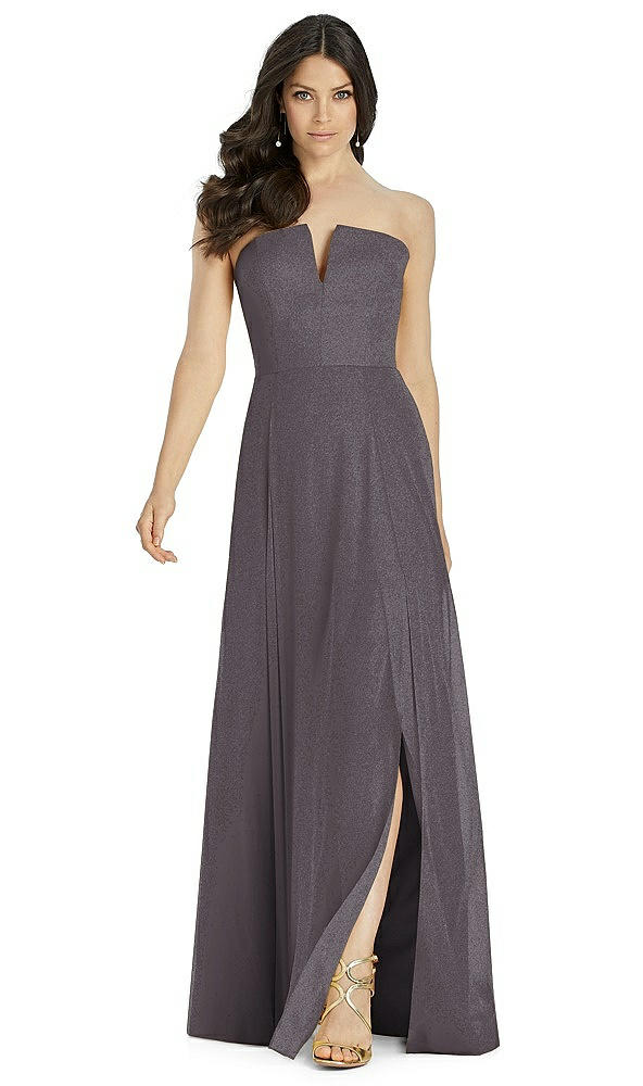 Front View - Stormy Silver Dessy Shimmer Bridesmaid Dress 3041LS