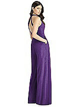 Rear View Thumbnail - Majestic Gold Dessy Shimmer Bridesmaid Jumpsuit Arielle LS