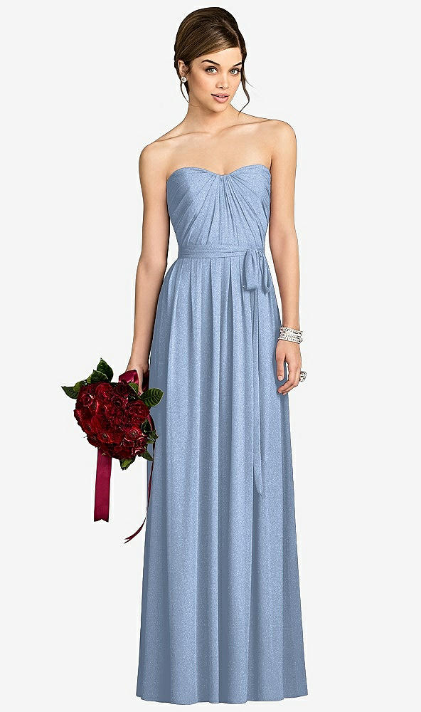 Front View - Cloudy Silver After Six Shimmer Bridesmaid Dress 6678LS