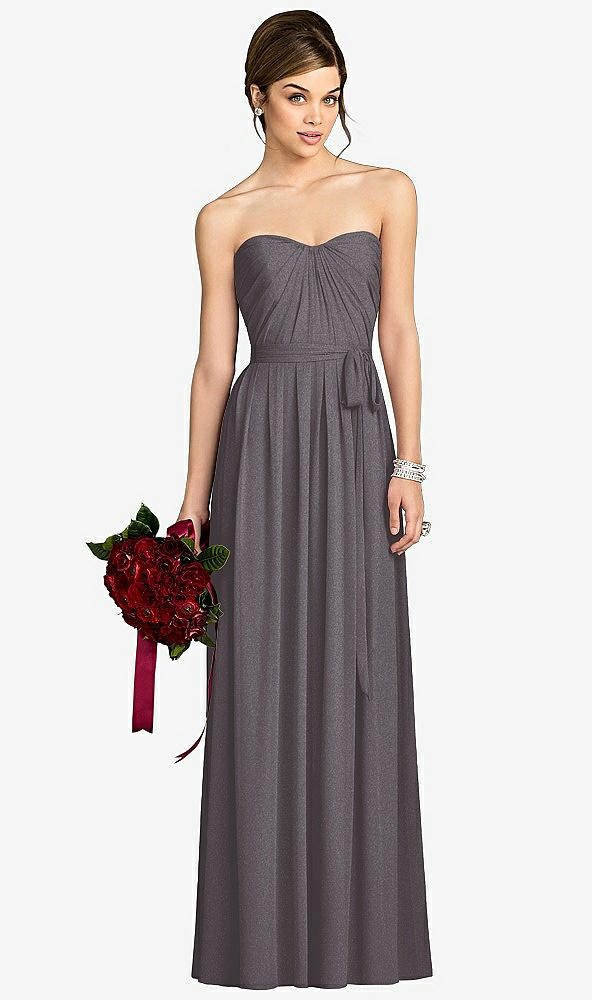 Front View - Stormy Silver After Six Shimmer Bridesmaid Dress 6678LS