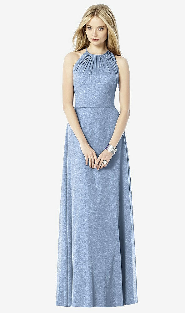 Front View - Cloudy Silver After Six Shimmer Bridesmaid Dress 6704LS