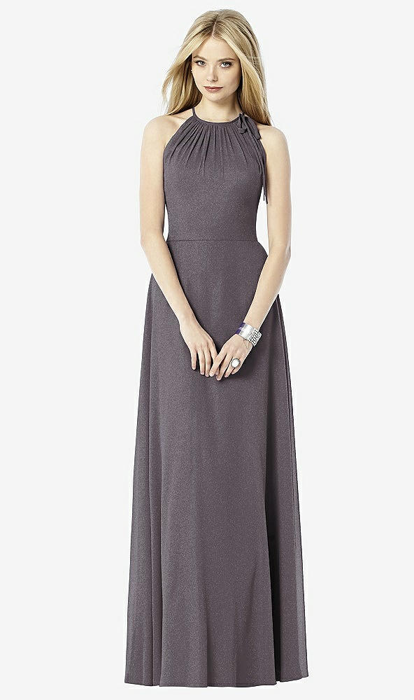 Front View - Stormy Silver After Six Shimmer Bridesmaid Dress 6704LS