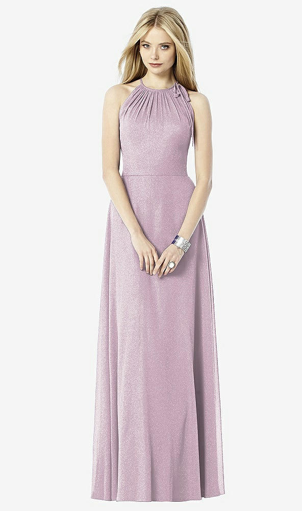Front View - Suede Rose Silver After Six Shimmer Bridesmaid Dress 6704LS