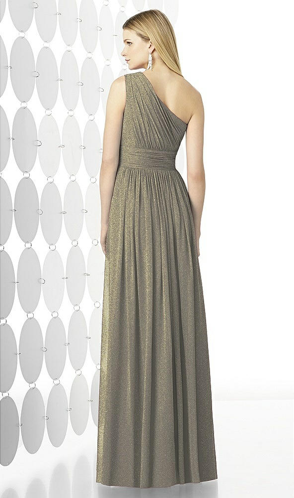 Back View - Mocha Gold After Six Shimmer Bridesmaid Dress 6728LS