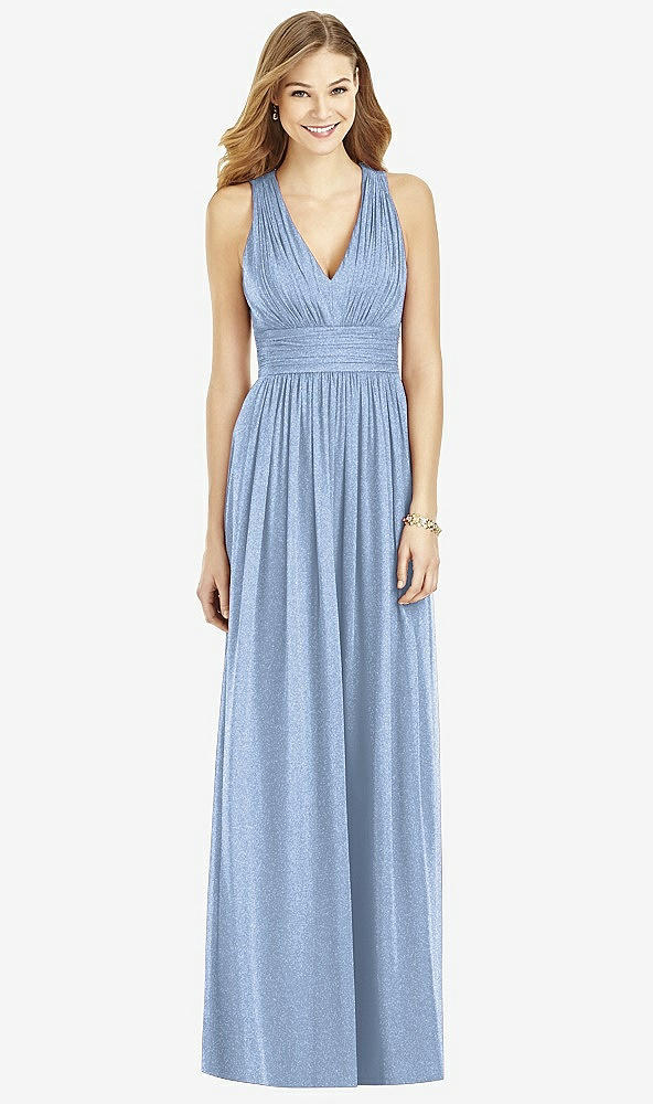 Front View - Cloudy Silver After Six Shimmer Bridesmaid Dress 6752LS