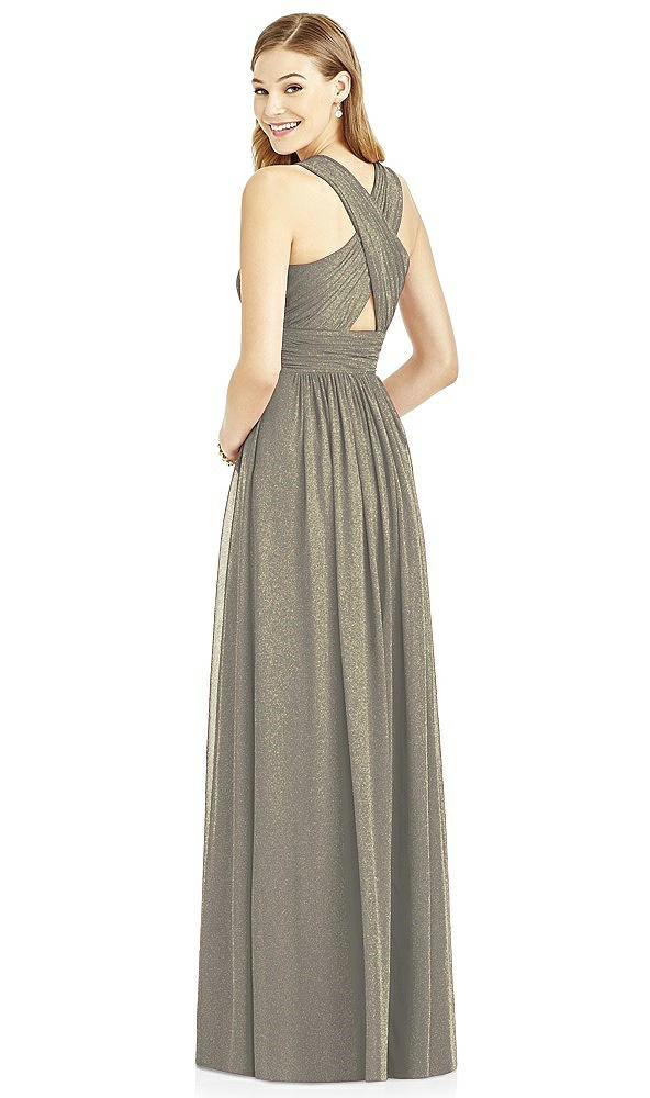 Back View - Mocha Gold After Six Shimmer Bridesmaid Dress 6752LS