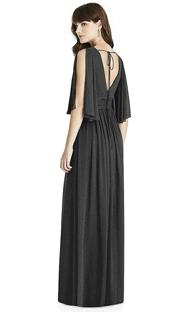 Back View - Black Silver After Six Shimmer Bridesmaid Dress 6777LS