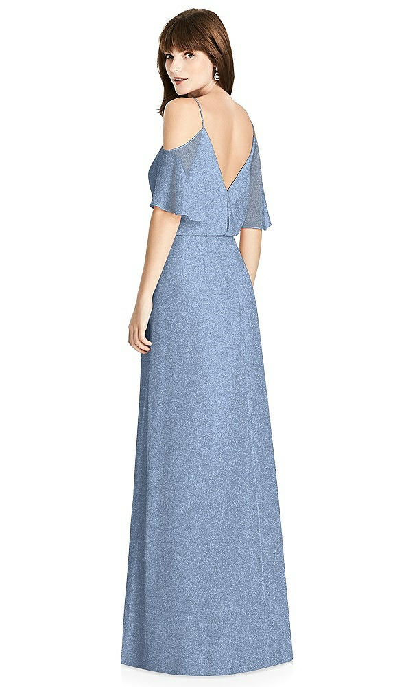 Back View - Cloudy Silver After Six Shimmer Bridesmaid Dress 6781LS