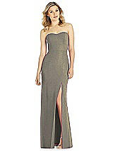 Front View Thumbnail - Mocha Gold After Six Shimmer Bridesmaid Dress 6803LS