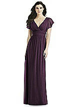 Front View Thumbnail - Aubergine Silver Studio Design Shimmer Bridesmaid Dress 4526LS
