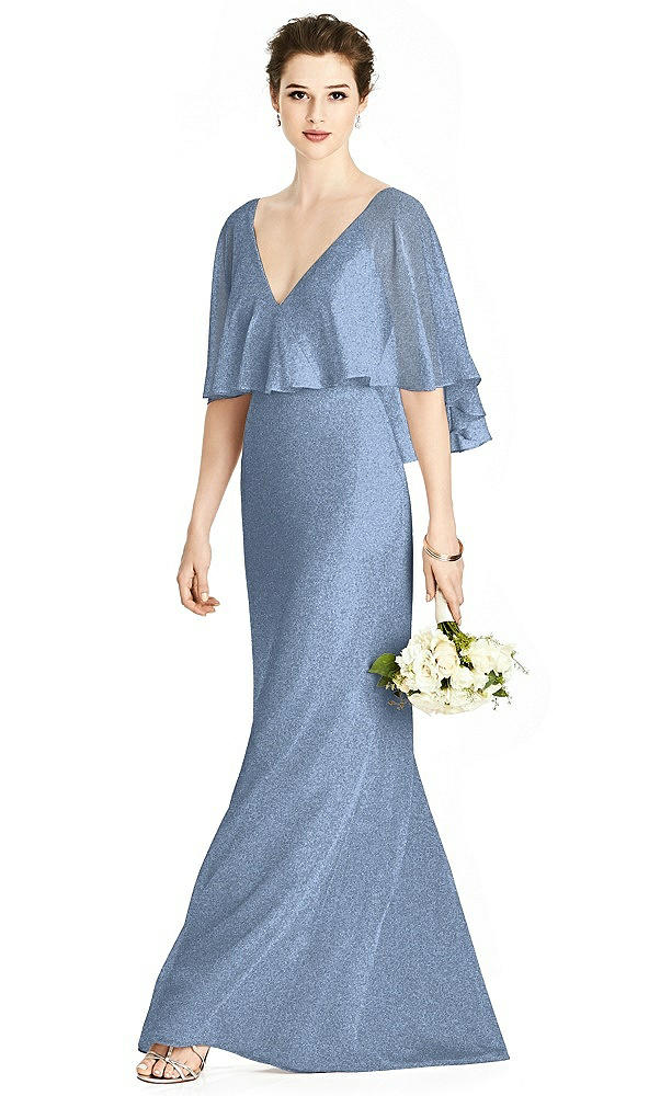 Front View - Cloudy Silver Studio Design Shimmer Bridesmaid Dress 4538LS