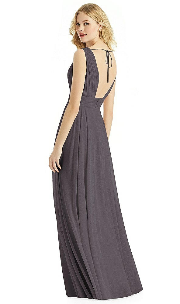 Back View - Stormy Silver & Light Nude Bella Bridesmaids Shimmer Dress BB109LS