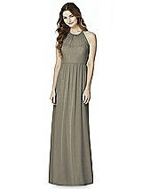 Front View Thumbnail - Mocha Gold Bella Bridesmaids Shimmer Dress BB100LS