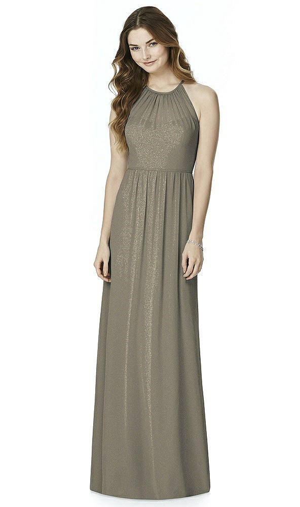 Front View - Mocha Gold Bella Bridesmaids Shimmer Dress BB100LS