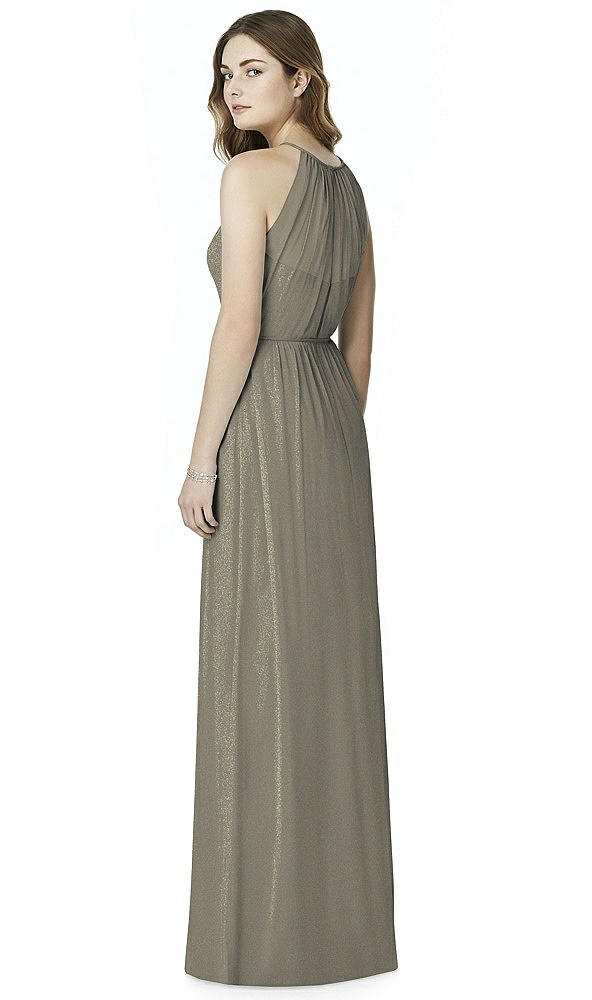 Back View - Mocha Gold Bella Bridesmaids Shimmer Dress BB100LS