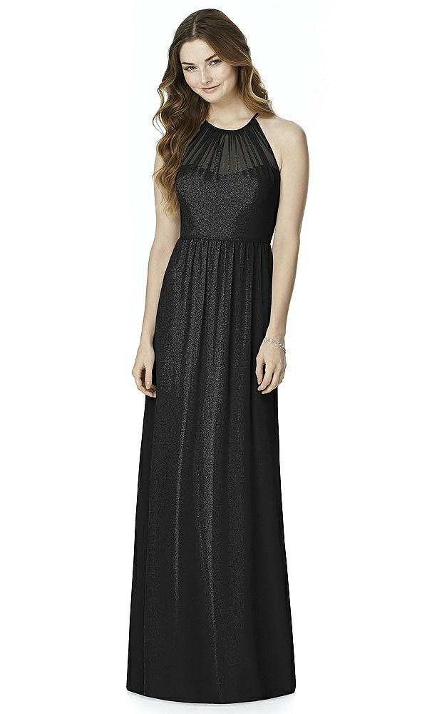 Front View - Black Silver Bella Bridesmaids Shimmer Dress BB100LS