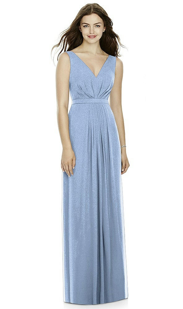 Front View - Cloudy Silver Bella Bridesmaids Shimmer Dress BB103LS