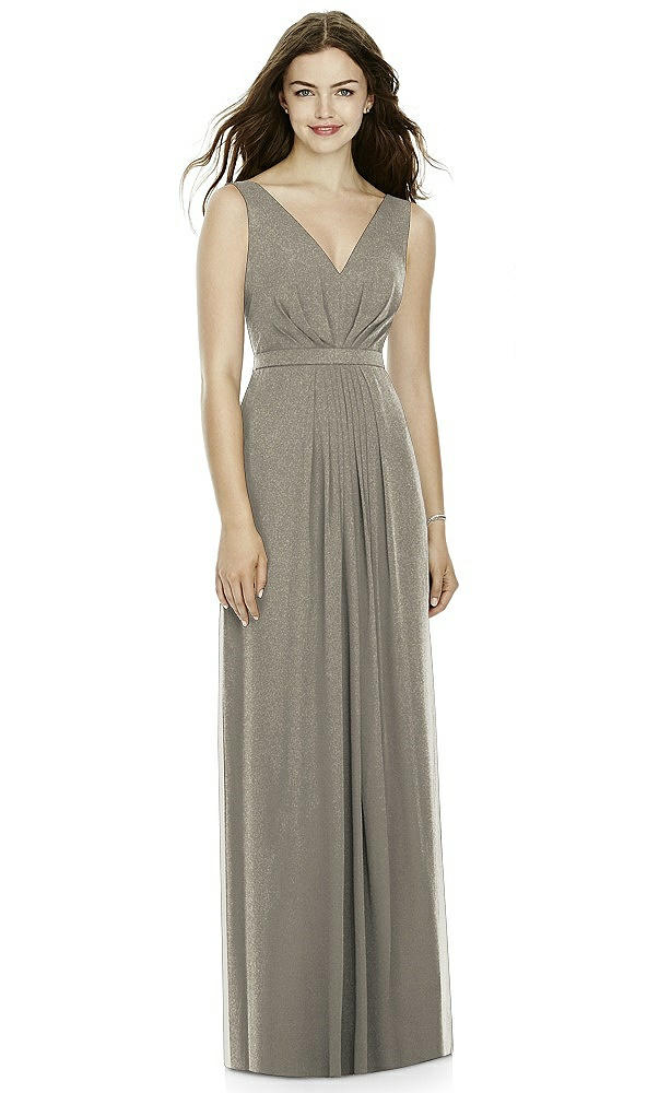 Front View - Mocha Gold Bella Bridesmaids Shimmer Dress BB103LS